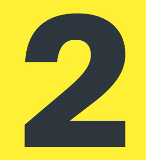 2 black on yellow